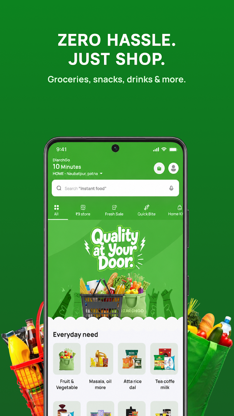 DiarchGo customer shopping app screen