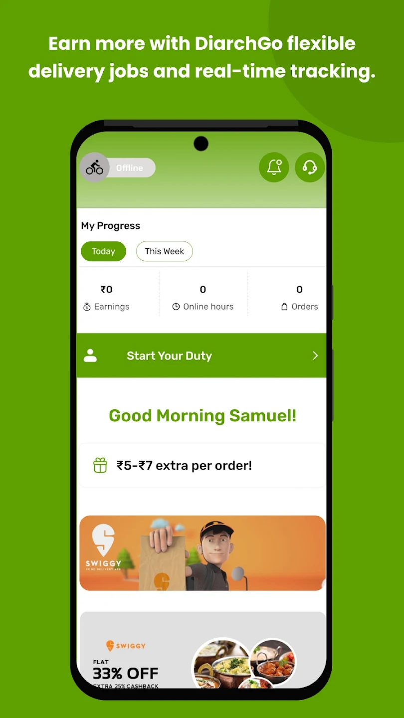 DiarchGo delivery app screen four